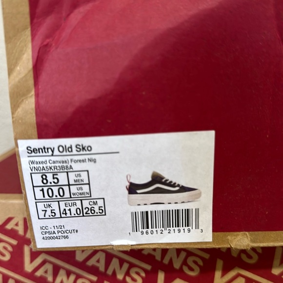 Vans Sentry Old Skool Waxed Canvas Forest Nig men’s size 8.5 or women’s size 10 - Picture 11 of 11